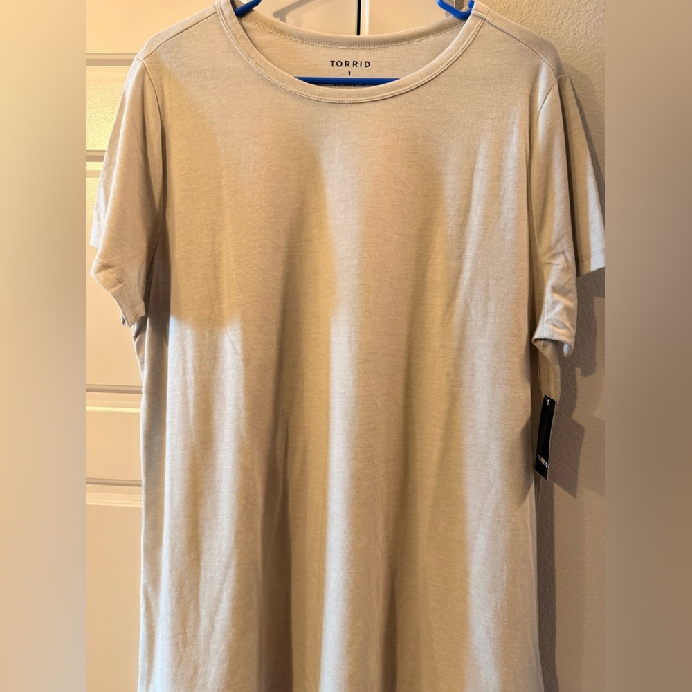 Torrid Light Brown Crew Neck Tee